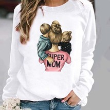 Woman Sweet Love Watercolor Mom Mother Pullovers Casual Clothing Ladies Spring A - £58.77 GBP