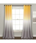Lush Decor Window Curtains Yellow - Yellow &amp; Gray Ombre Fiesta Room Dark... - £39.11 GBP