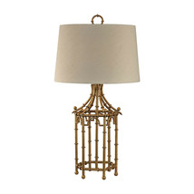 NEW Gold Bamboo Chinoiserie Table Lamp French Asian Pagoda Regency 32&quot; Light - £317.58 GBP