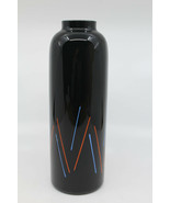 Ikea Sweden Mouth Blown Hand Painted Glass Vase Black Made in Czechoslov... - £45.53 GBP