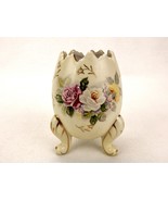 Hatched Egg Porcelain Vase, 3-Footed, Inarco E-116/M, Floral Art, Vintag... - $40.14 CAD