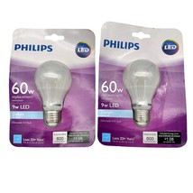 Philips Replacement Bulbs Set of Two 60w 9w LED Daylight Dimmable A19 Bu... - £12.66 GBP