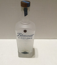 Empty Bluecoat elderflower dry gin glass embossed bottle bar decor  - $19.75