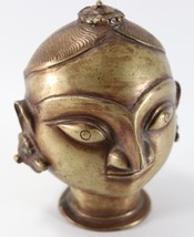 Vintage HEAVY Brass Gangaur Gauri Goddess of Fertility Love Devotion Bust - $134.99