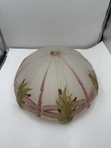 Rare Mosser Green Dragonfly Lampshade 16&quot; Signed Tiffany Style Stained G... - €67,79 EUR