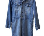 New York and Company Womens Small Denim Raw Hem Jean Coat 3/4 Sleeve Duster - £20.68 GBP