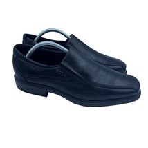 ecco New Jersey Slip On Leather Loafer Shoes Dress Black Mens Size 41 7 7.5 - £43.41 GBP