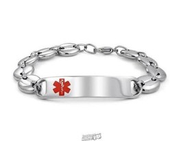 7&quot; Blank Engravable Stainless Steal Mariner Link Chain Medical ID Alert Bracelet - £22.44 GBP