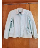 New York Girl Vintage Size Small Totally 80s Windbreaker Jacket Mint Gre... - $10.99