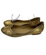  Frye Carson Gold Crackle Leather Ballet Flats Shoes Size 9.5 - $47.52