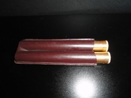 Cigar Classics Travel Humidor Twin Tube Alum with Brown Leather Holding Tube image 5