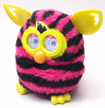 2012 Furby Boom Hasbro With Pink and Black Stripes Yellow Works Sounds A... - $19.35
