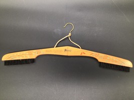Vintage Hand-Painted Folding Wooden Hanger w/ Lint Brush Japan Miami Flo... - $7.92