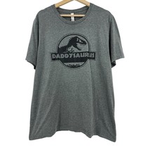 Daddusaurus t-shirt XL mens dad shirt dinosaurs gray short sleeve tee - £17.13 GBP