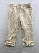 Soft Works Womens Cropped Cream Color Pants Size 6 Mid Rise Straight Cuf... - $7.92