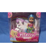 Toys Glitzeez New Doll Blue Hair and Pet Unicorn 4 inches - £7.86 GBP