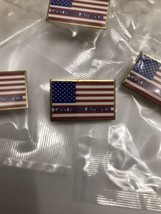 (5) US Flag Pins Lot God Bless America MADE IN THE USA Lapel Hat Tie 4th of july - £5.24 GBP