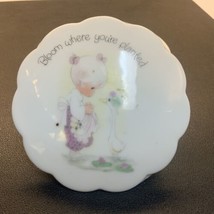 Precious Moments 1980 ‘Bloom Where You Are Planted’ Trinket Box 3.5” - $7.16