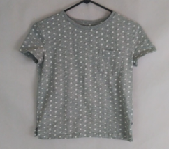 Gap Kids Supersoft Gray T-Shirt With White Polka Dots Girls Size Large - $4.84