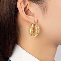 18K Gold-Plated Shell Huggie Earrings - £10.22 GBP