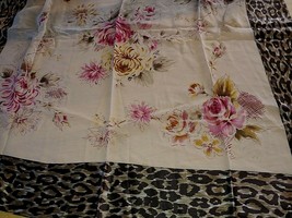 Coldwater Creek Ladies Lovely Square 100% Silk SCARF-35.5 X 35.5-FLORAL/LEOPARD - £13.12 GBP