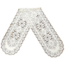 Off White Vintage Lace Table Runner Dresser Scarf Doily Wedding 13x68 Floral - £14.42 GBP