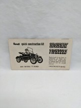 Revell Quick Construction Kit 1910 Model T Ford Highway Pioneers Instructions - $14.85