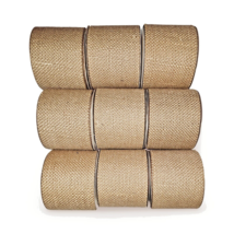 3 Rolls Craft Ribbon-100% Jute Offray (Burlap) 2.5 in X 9ft Natural NEW - £7.59 GBP