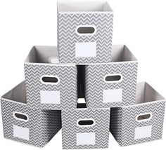 Fabric Cloth Storage Bins, Foldable Storage Cubes Organizer, Set Of 6 (Grey). - £30.48 GBP