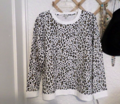 Talbots Leopard Print Sweatshirt NWT Sz XLP - £23.68 GBP