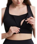 POSHDIVAH Nursing Bra Front Zip Padded Maternity Sports Tank Top Black S... - $406.35 MXN