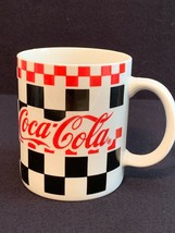 NEW! VINTAGE! Coca Cola Coffee Cup Red Black Checkered Coke Gibson Mug 1996 - £5.33 GBP