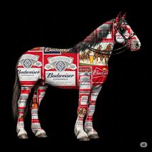 Budweiser Bud Beer Advertising Metal  Sign 8x12in Vintage Clydesdale Hor... - $24.74