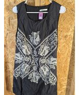 Hazel Large Sleeveless Embroidered Black Knee Length Dress - $29.45