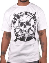 Famous Stars &amp; Straps Bianco/Nero da Uomo Msa Kills Manny Santiago T-Shirt Skate - £11.96 GBP