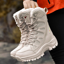 Moipheng Winter Boots Women Super Warm Plus Size 36-46 Mid-Calf Motorcycle Boots - £61.18 GBP