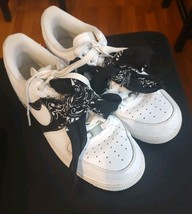 Nike AF1 Air Force One White Sneakers Black Bandana 7.5 Women’s - $100.00