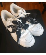 Nike AF1 Air Force One White Sneakers Black Bandana 7.5 Women’s - $137.15 CAD