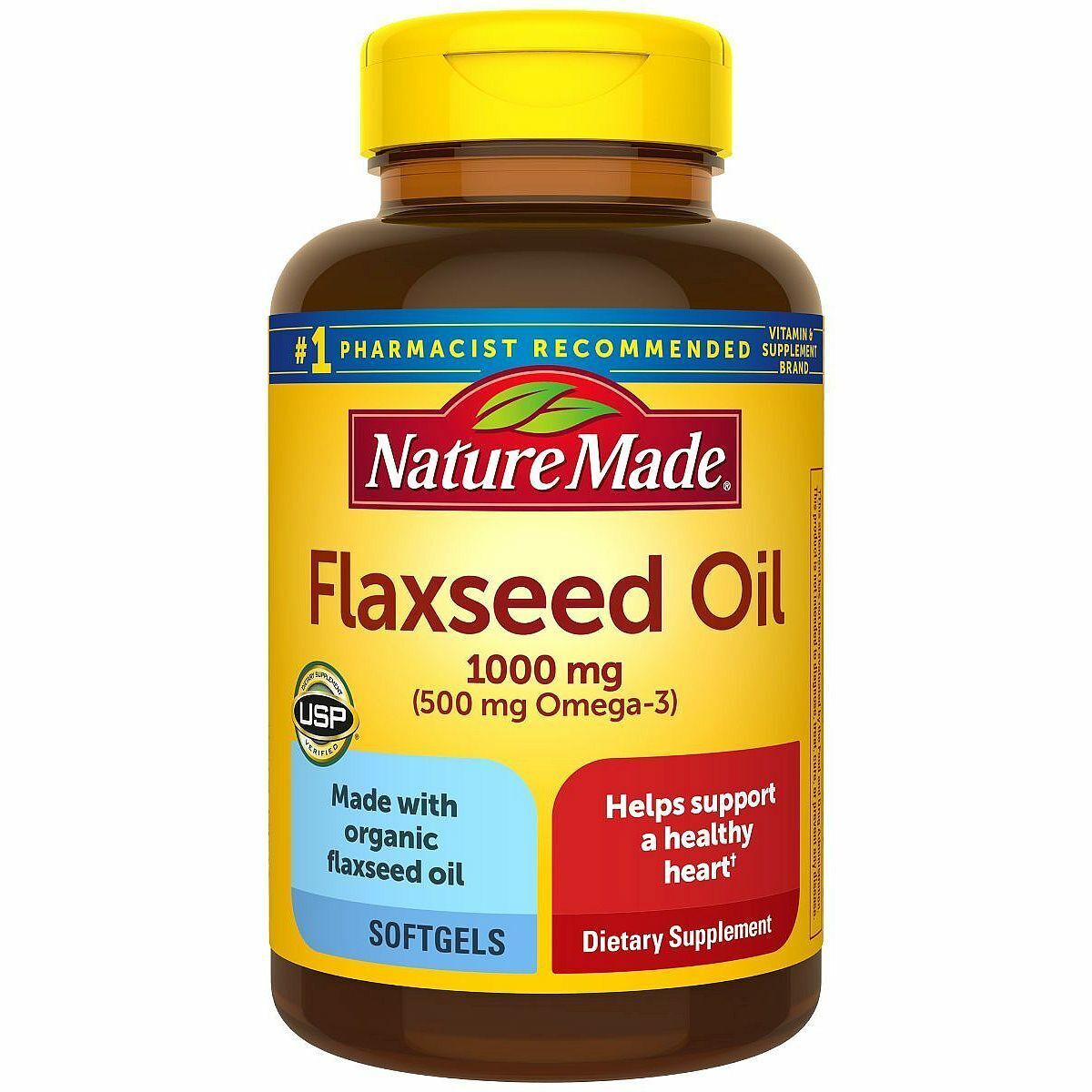 Nature Made Flaxseed Oil 1000mg (500 mg Omega-3) 100 Softgels Exp. 8/24 Lot of 3 - $27.72