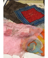 Vintage scarf lot for cutters crafts sewing repurposing - $380.00 MXN