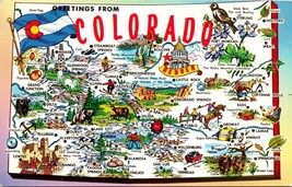 Greetings From Colorado Map Postcard Unposted - £7.86 GBP