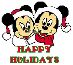 New Mickey Minnie Mouse Happy Holidays Counted Cross Stitch Pattern - £2.92 GBP