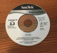2007 SanDisk RescuePro 3.3 Software Mini Installation CD Disc Windows 20... - $14.99
