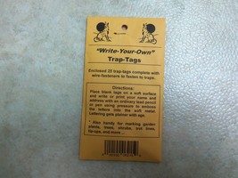 25 Zinc Trap Tags  Traps Trapping Garden Plants Trees Trot Lines (Write ... - $9.85