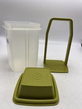 Tupperware Pick-A-Deli Pickle Olive Keeper Avocado Green Lid Clear Vintage 1970s - £12.42 GBP