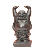 Happy Hotai Buddha SFA736 Raised Hands Brown Resin 6.5&quot; H - $34.65