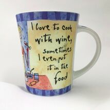 Coffee Wine Mug I Love to Cook With Wine Aprox 12 ounces - $181.65 MXN