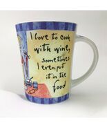 Coffee Wine Mug I Love to Cook With Wine Aprox 12 ounces - $181.65 MXN