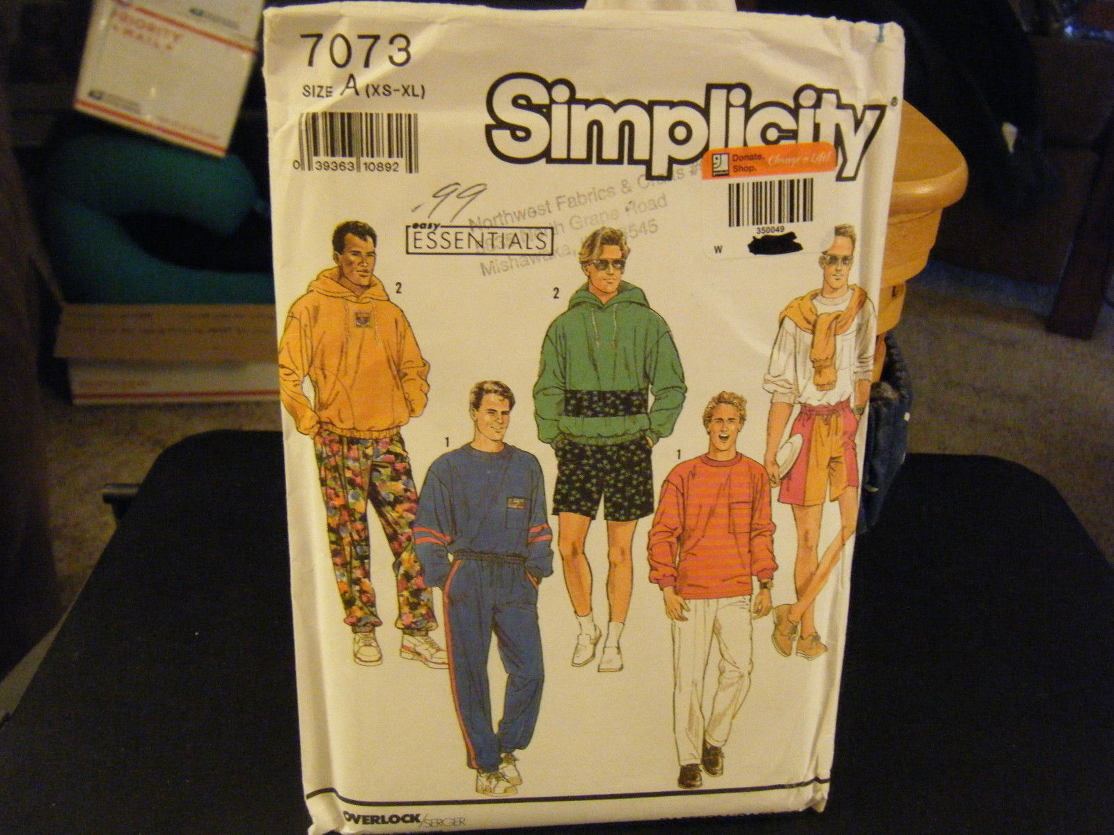 Primary image for Simplicity 7073 Men's Pants & Pullover Top w/or w/o Hood Pattern - Size XS-XL