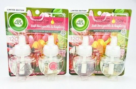 Air Wick Essential Oils Refill Lush Honeysuckle Raspberry lot of 2 Twin ... - $14.46